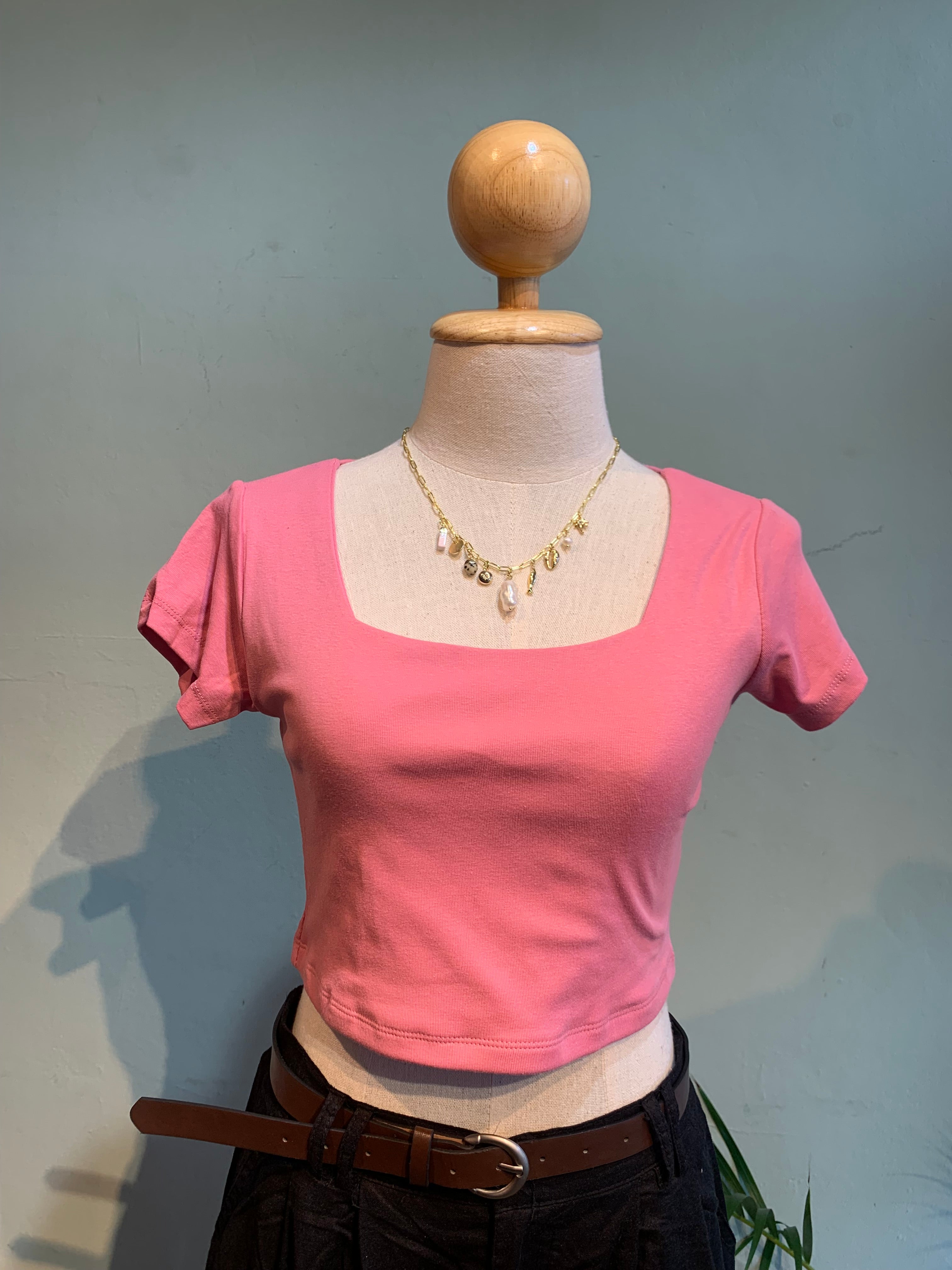 Crop top square neck