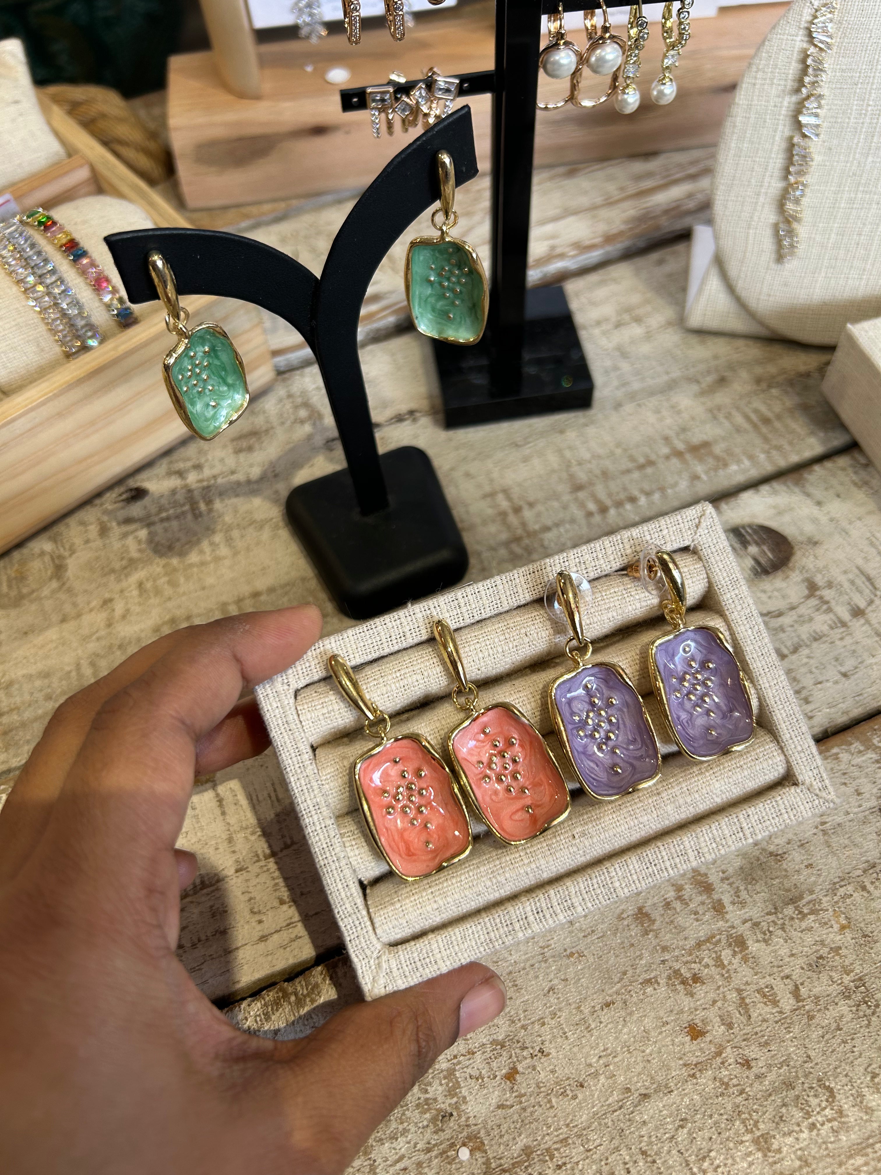 Enamel earrings