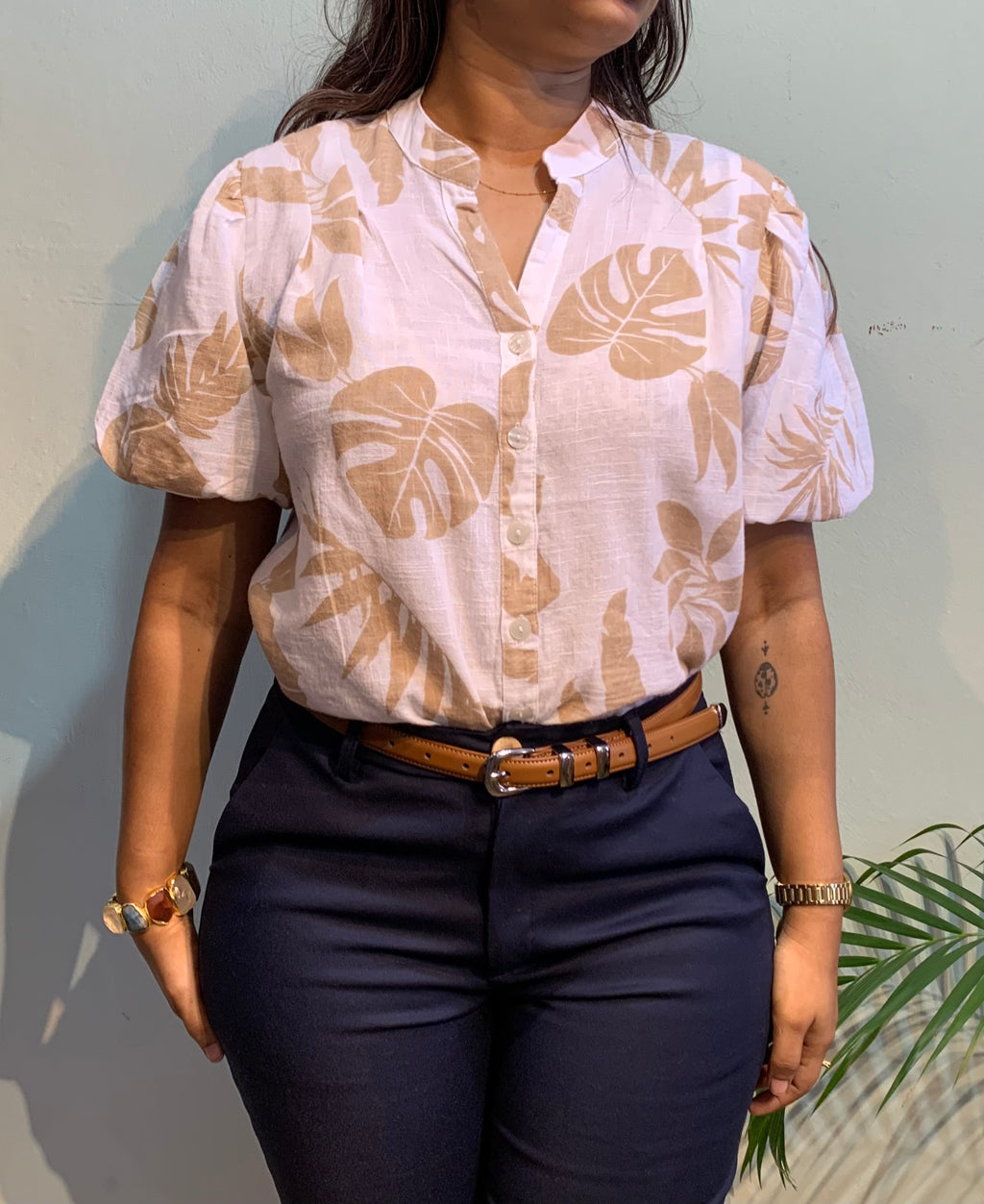 Cotton linen blouse