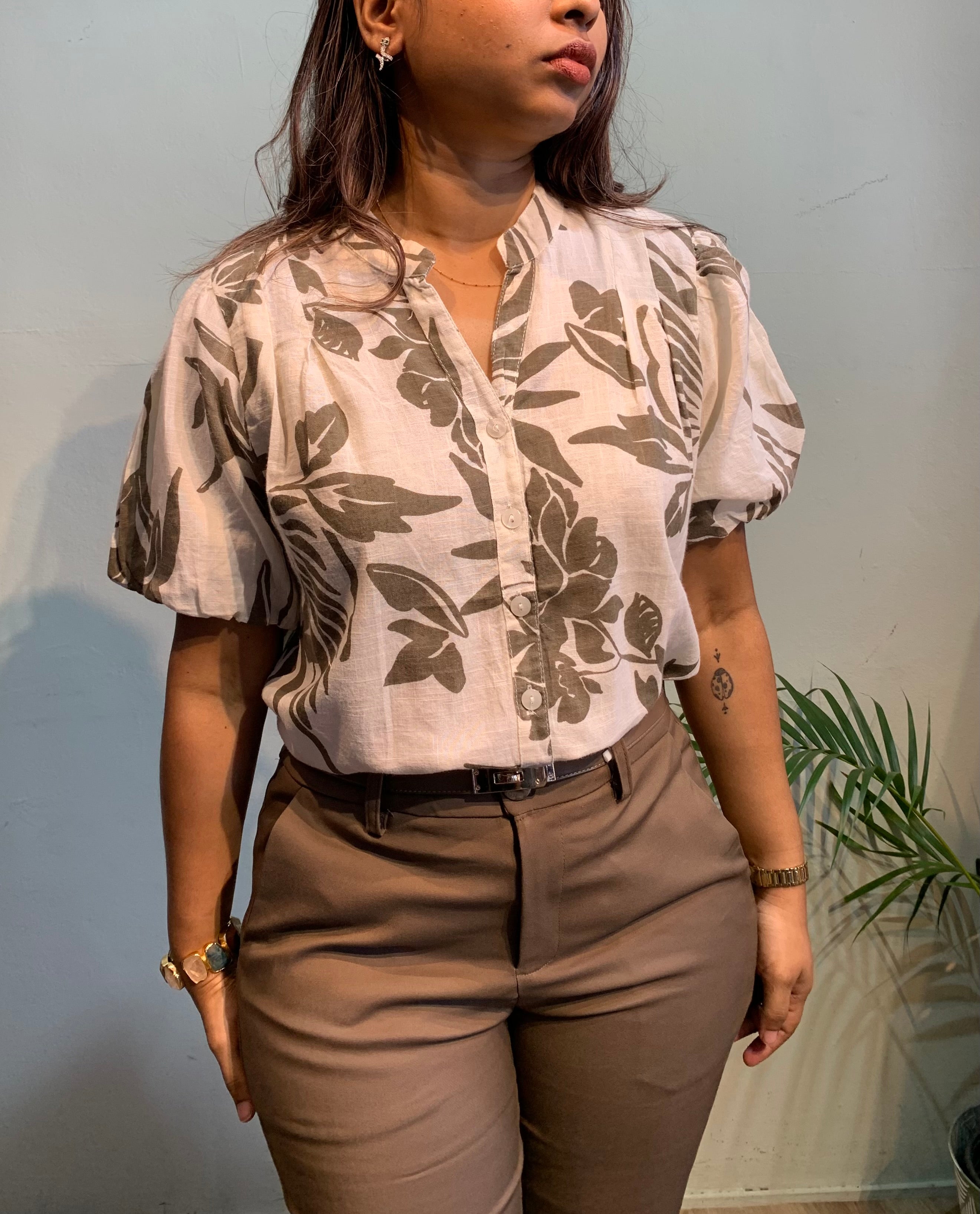 Cotton linen blouse