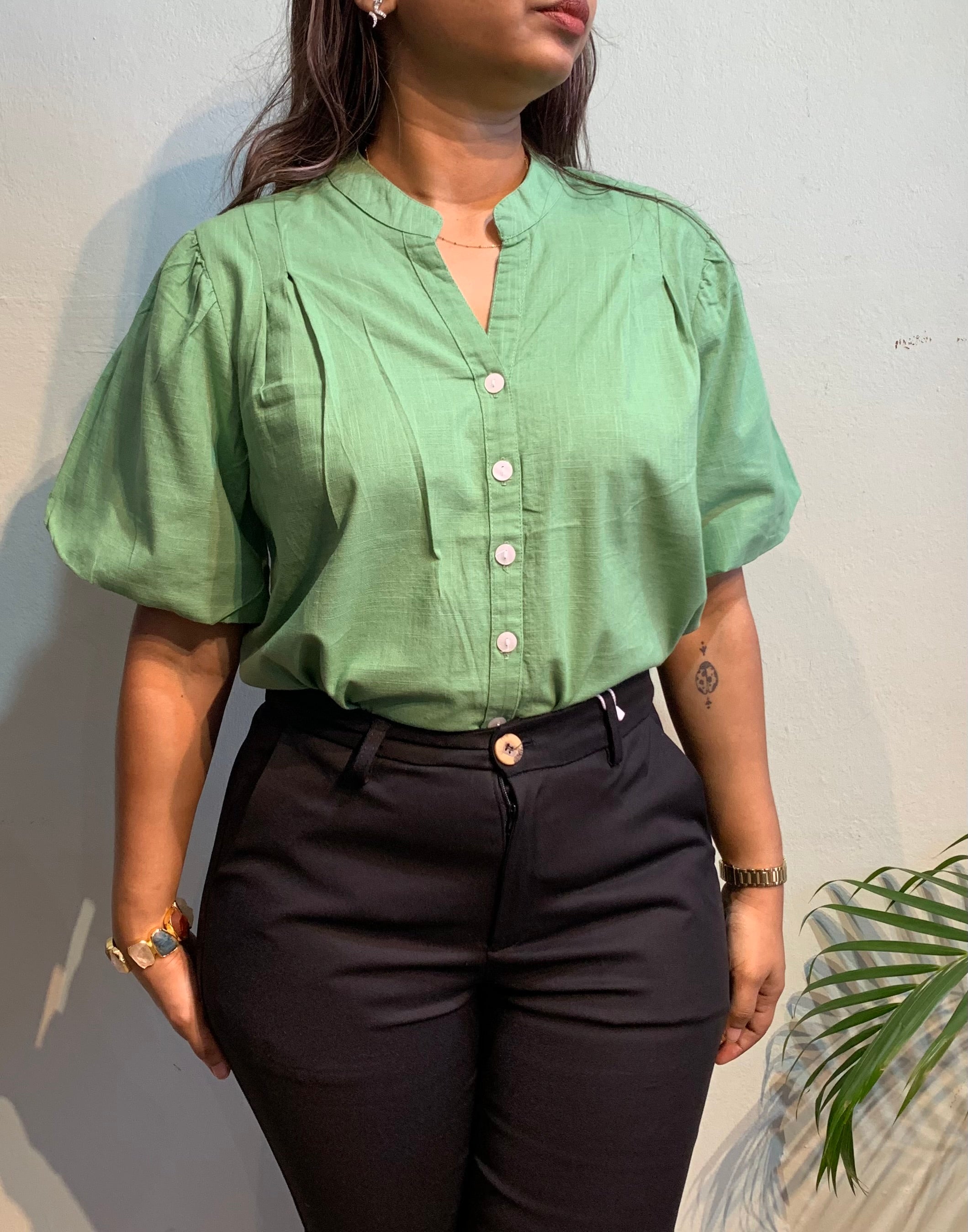 Cotton linen blouse