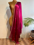 beaded silk georgette dupatta