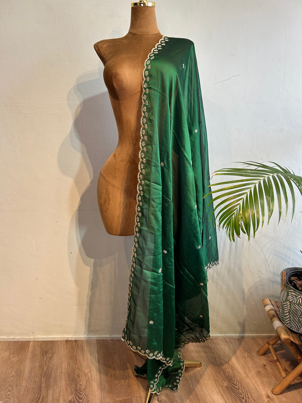 beaded silk georgette dupatta