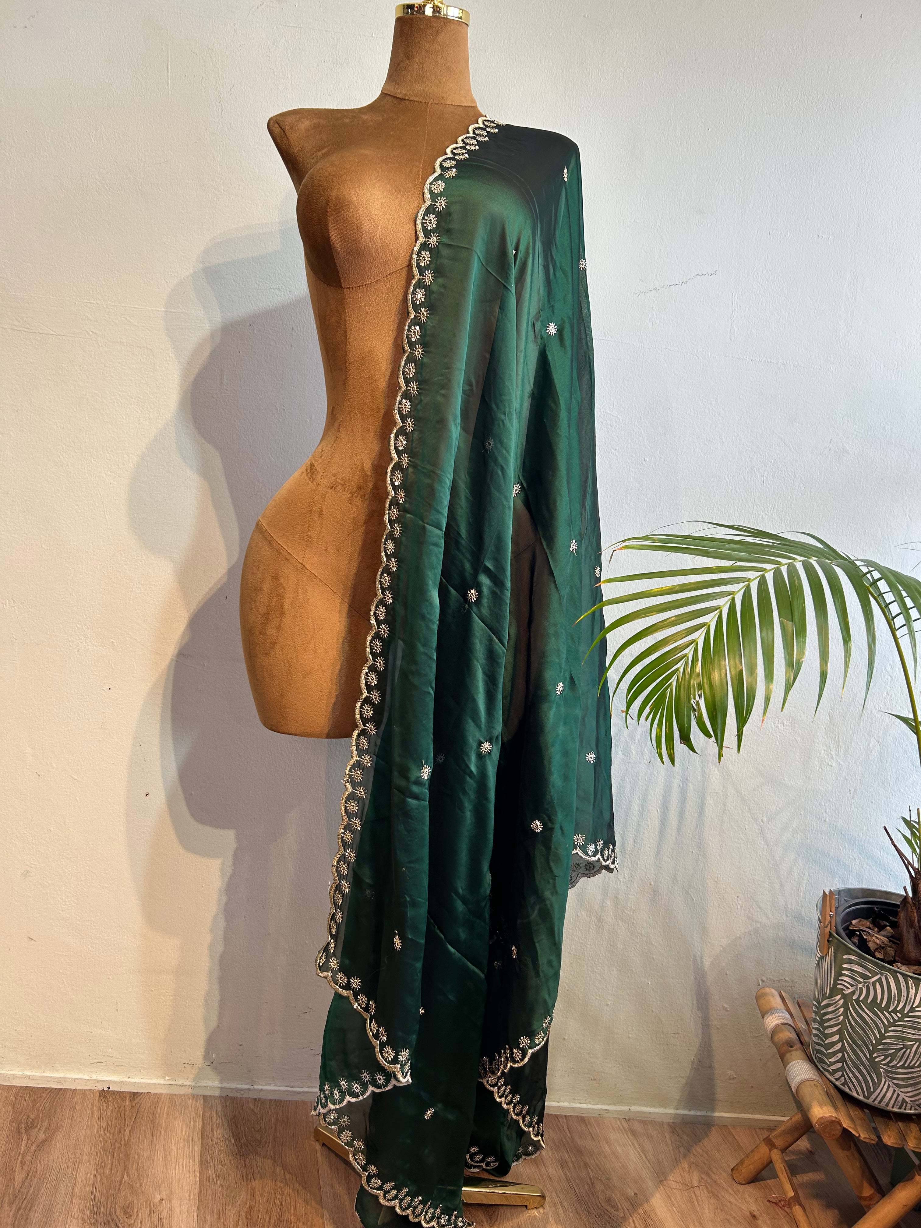 beaded silk georgette dupatta