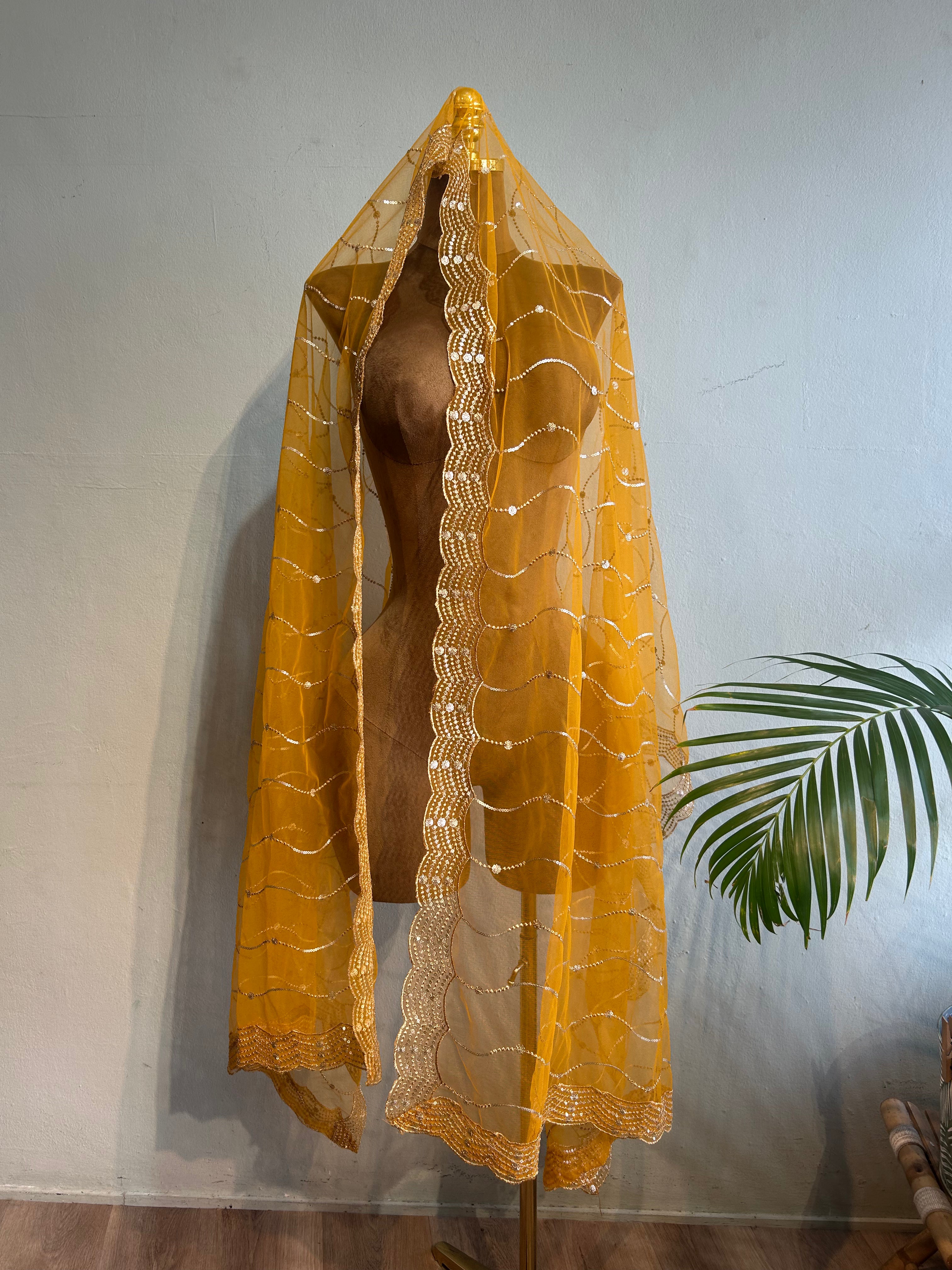 Net dupatta with sequins