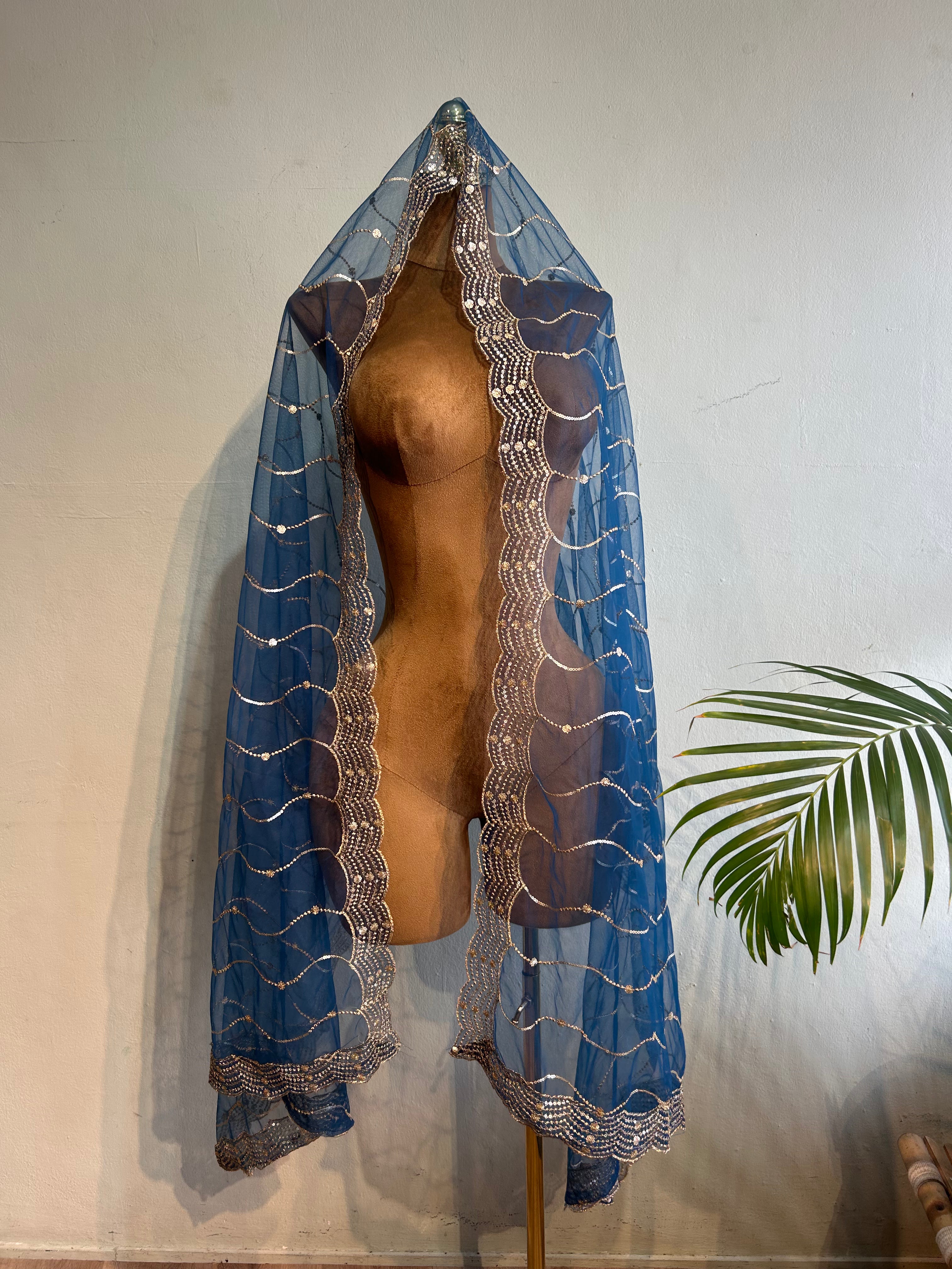Net dupatta with sequins
