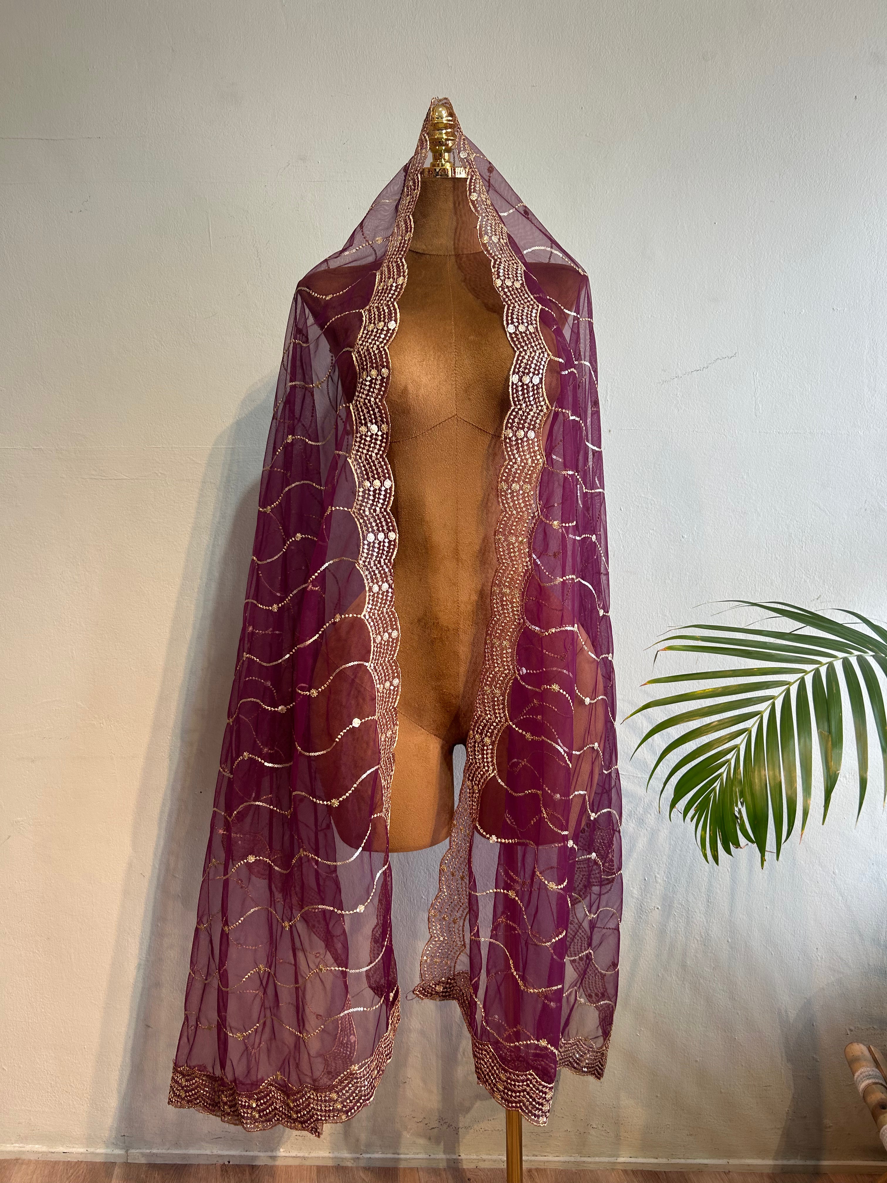 Net dupatta with sequins