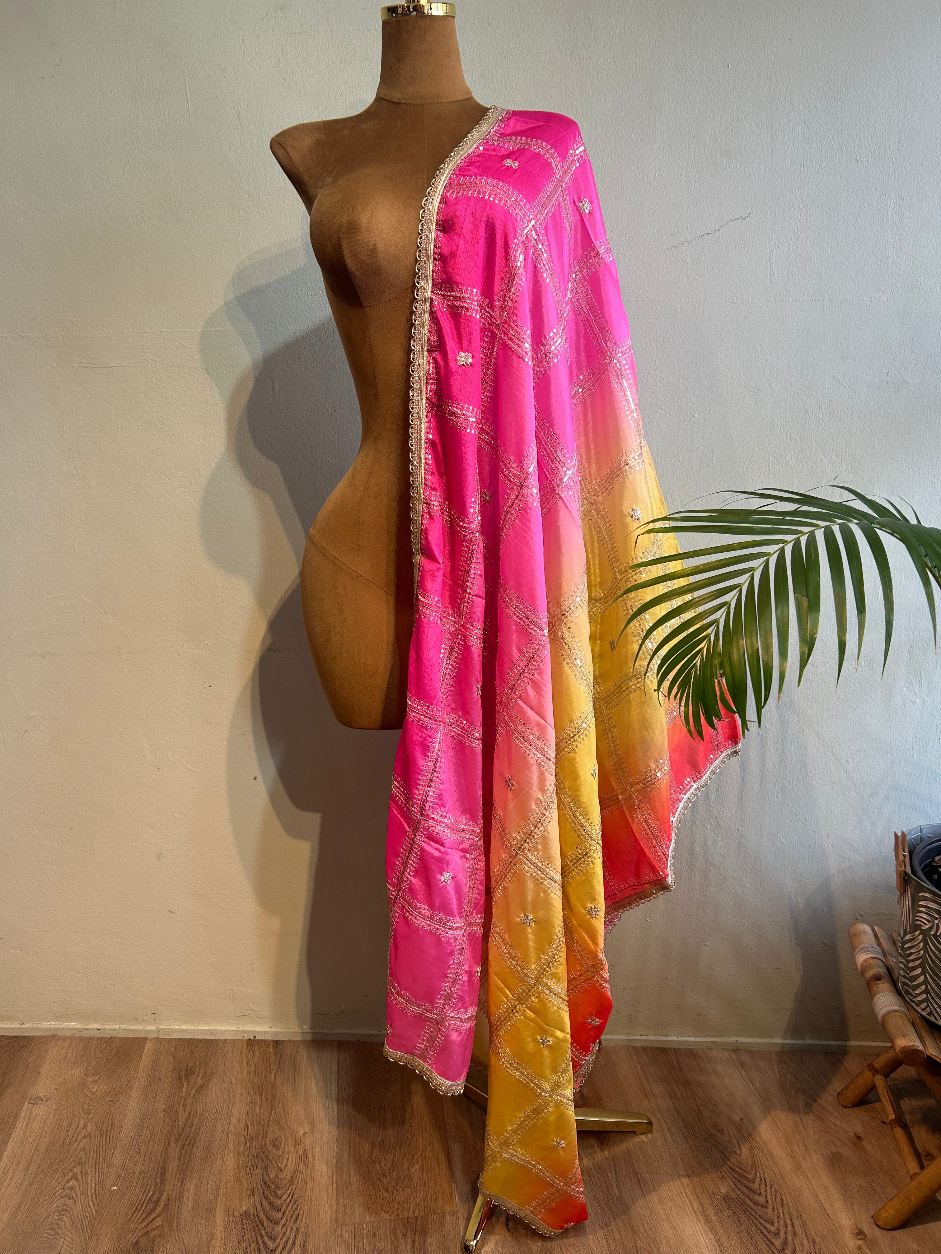 Ombre heavy dupatta