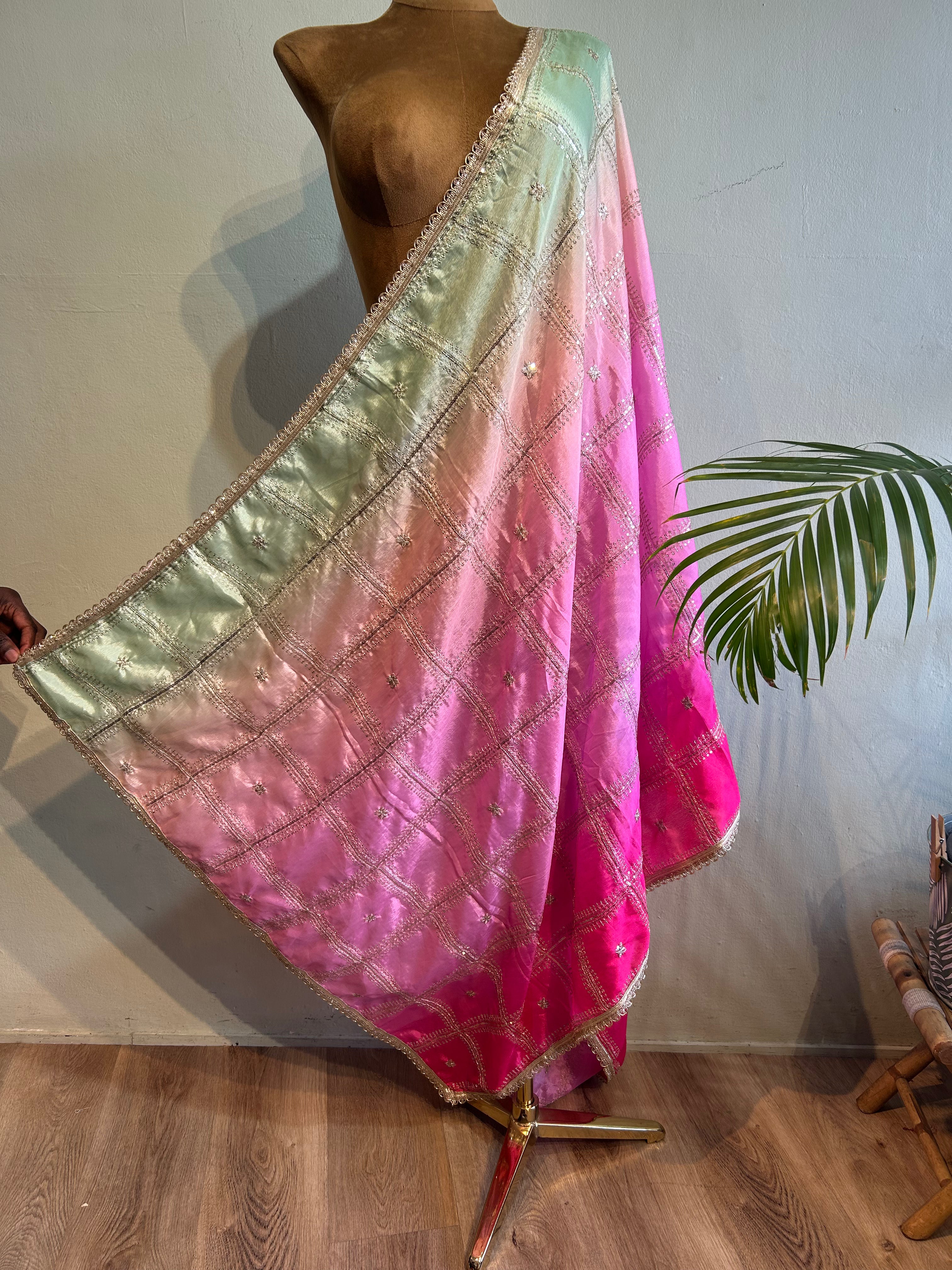Ombre heavy dupatta