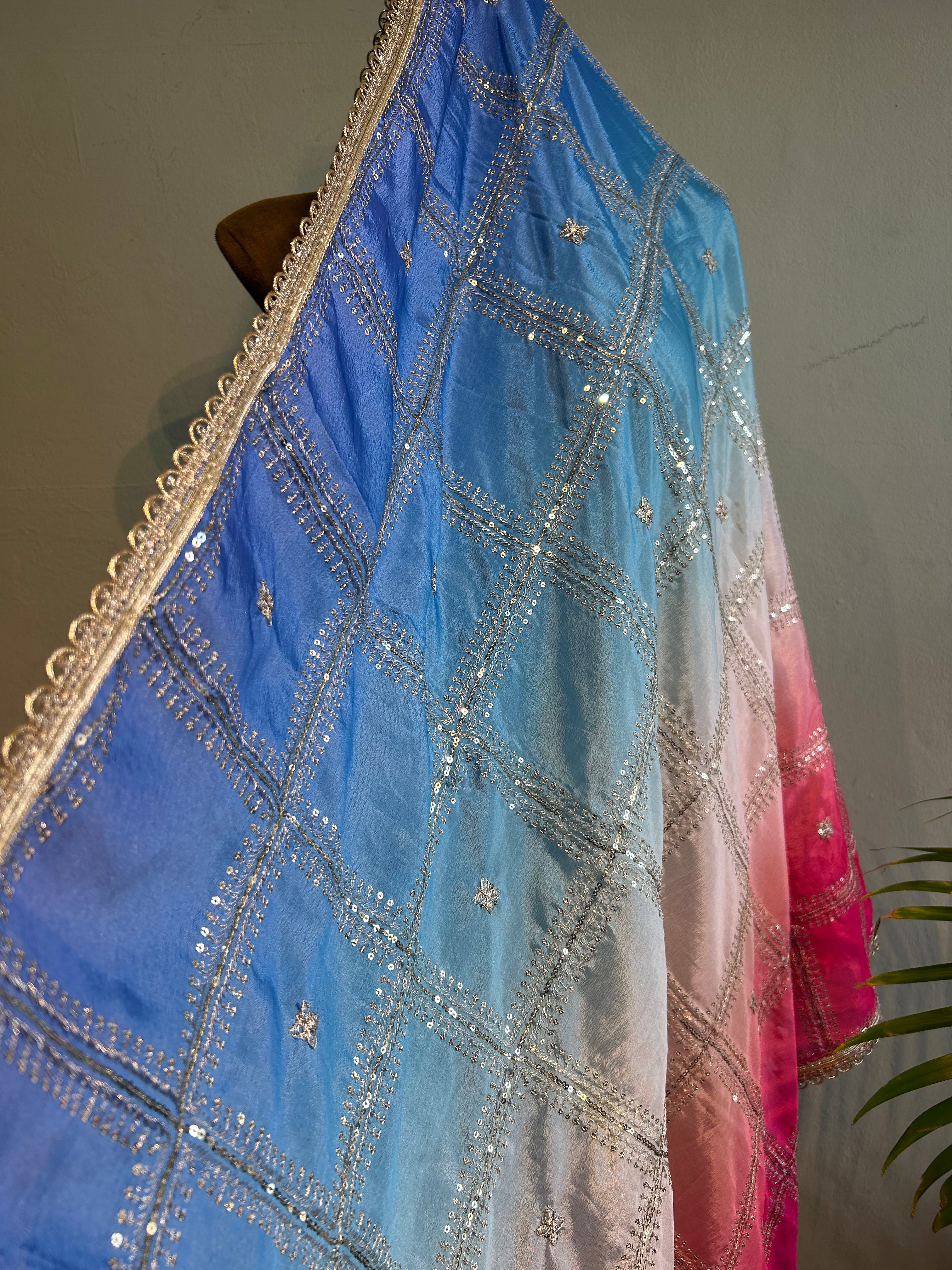 Ombre heavy dupatta