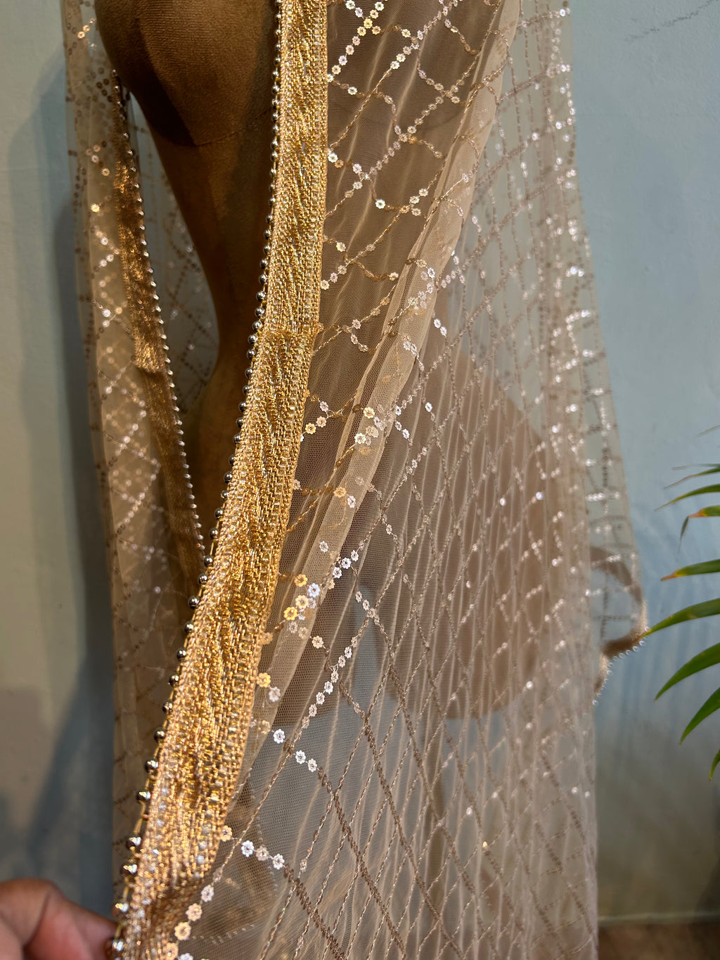 Gold heavy dupatta