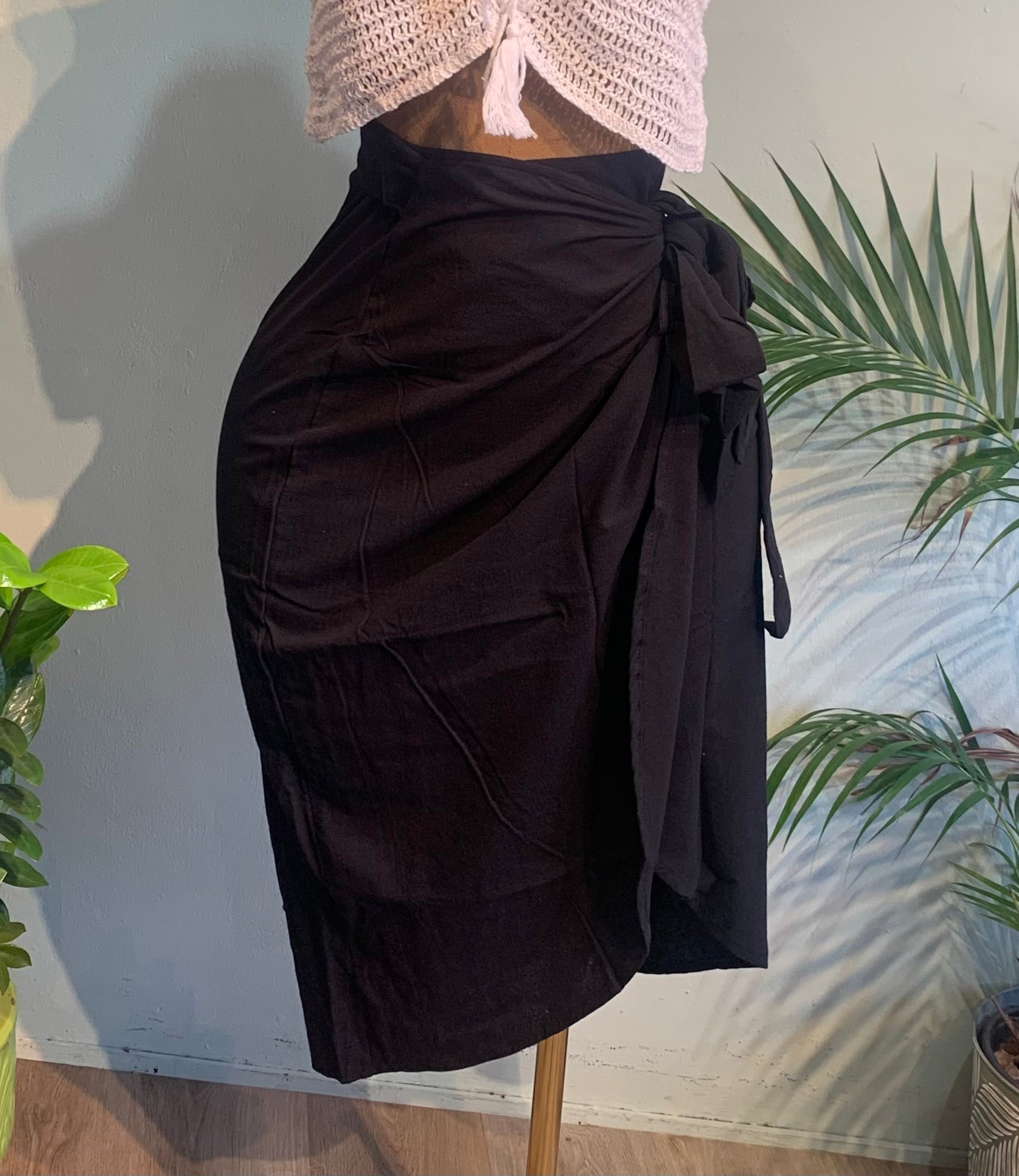 Wrap skirt long
