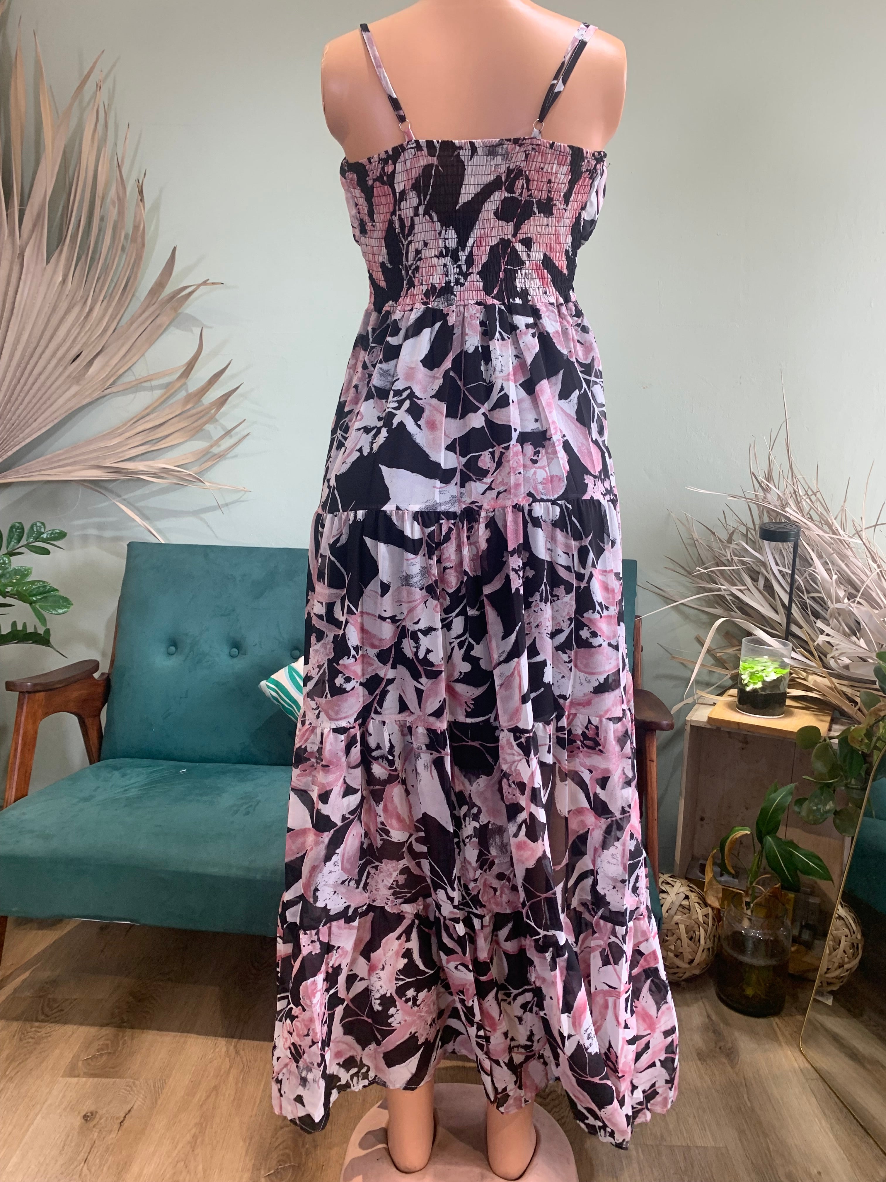 Chiffon Dress with V cut