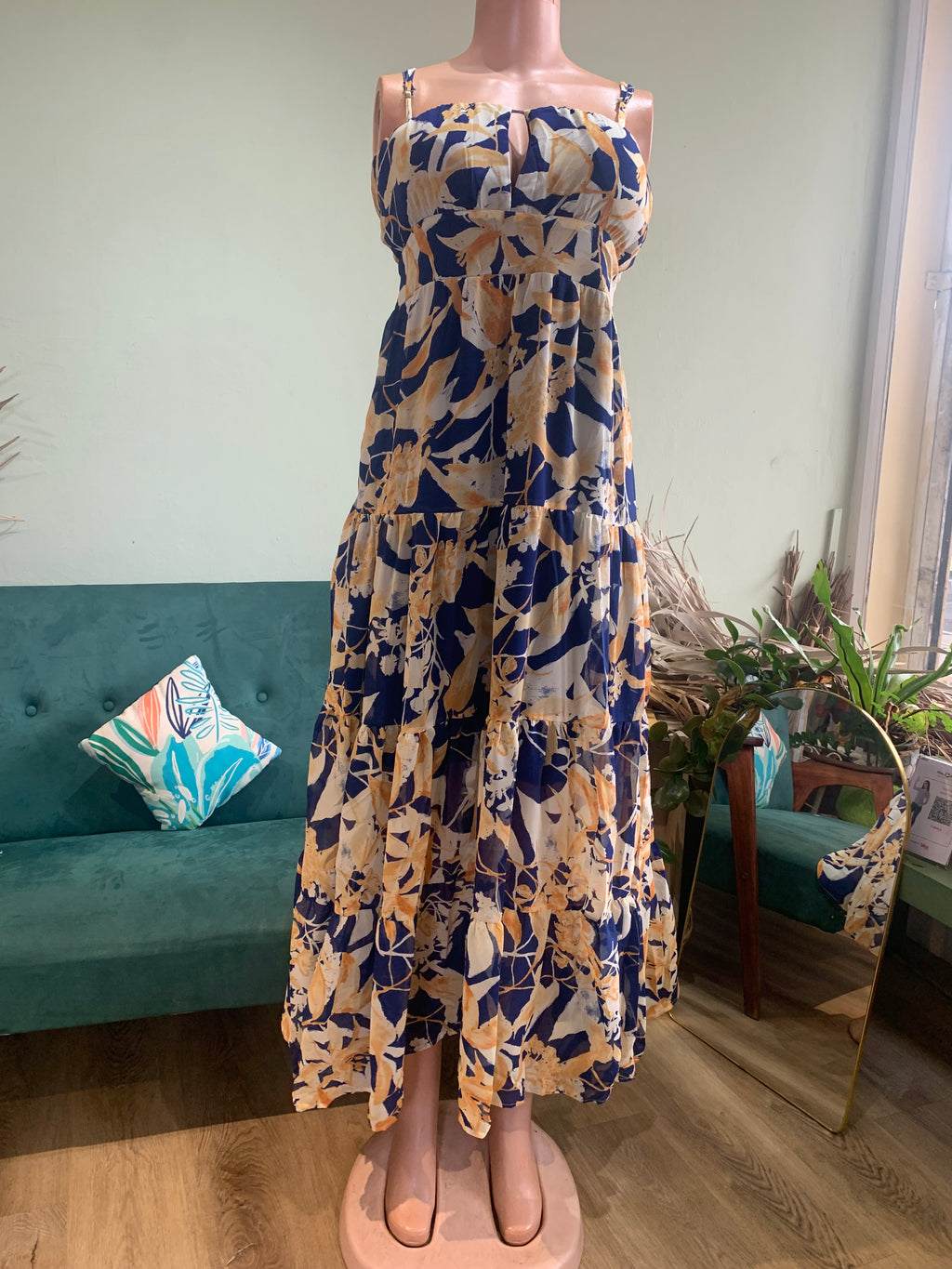 Chiffon Dress with V cut