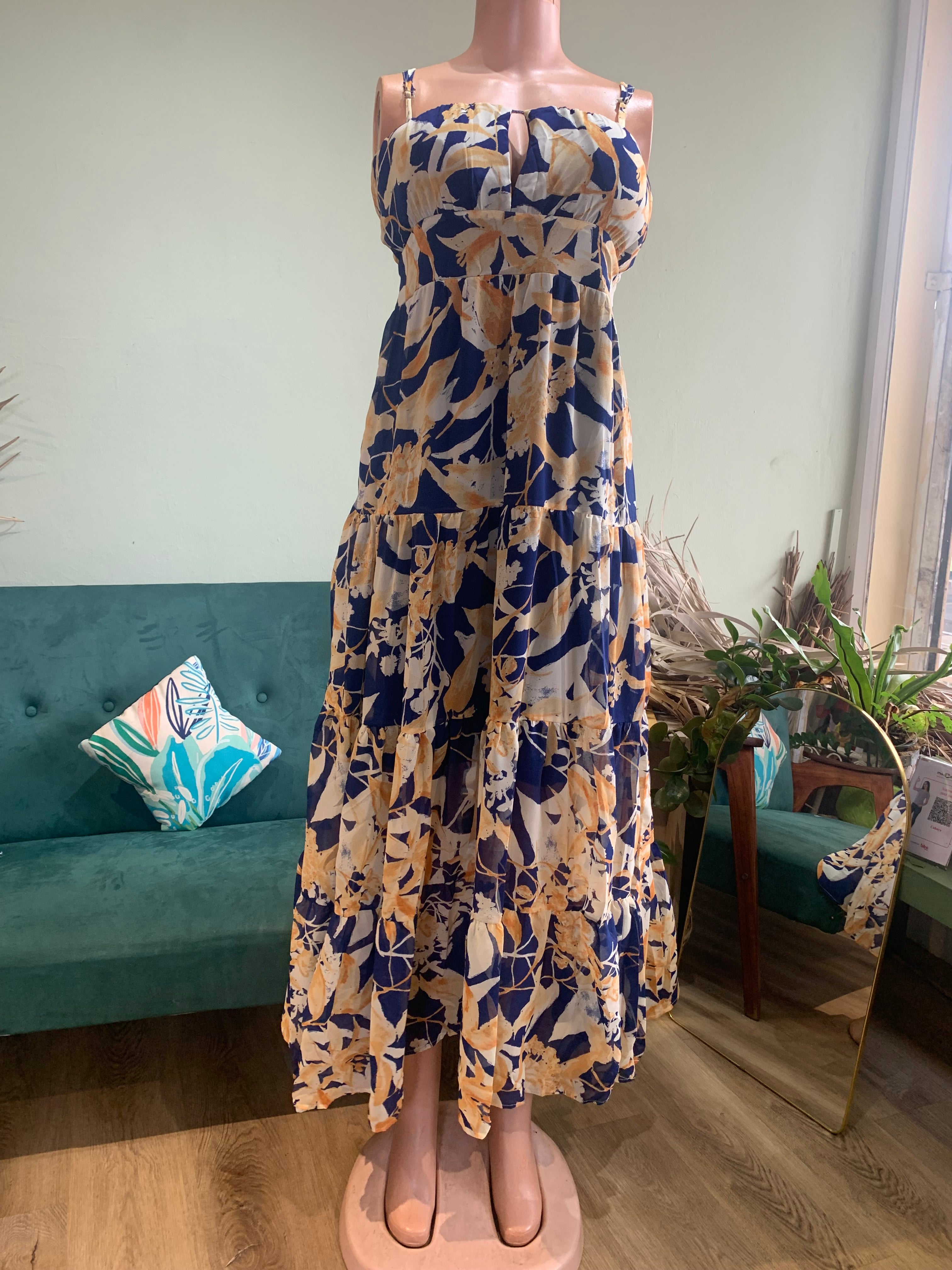 Chiffon Dress with V cut