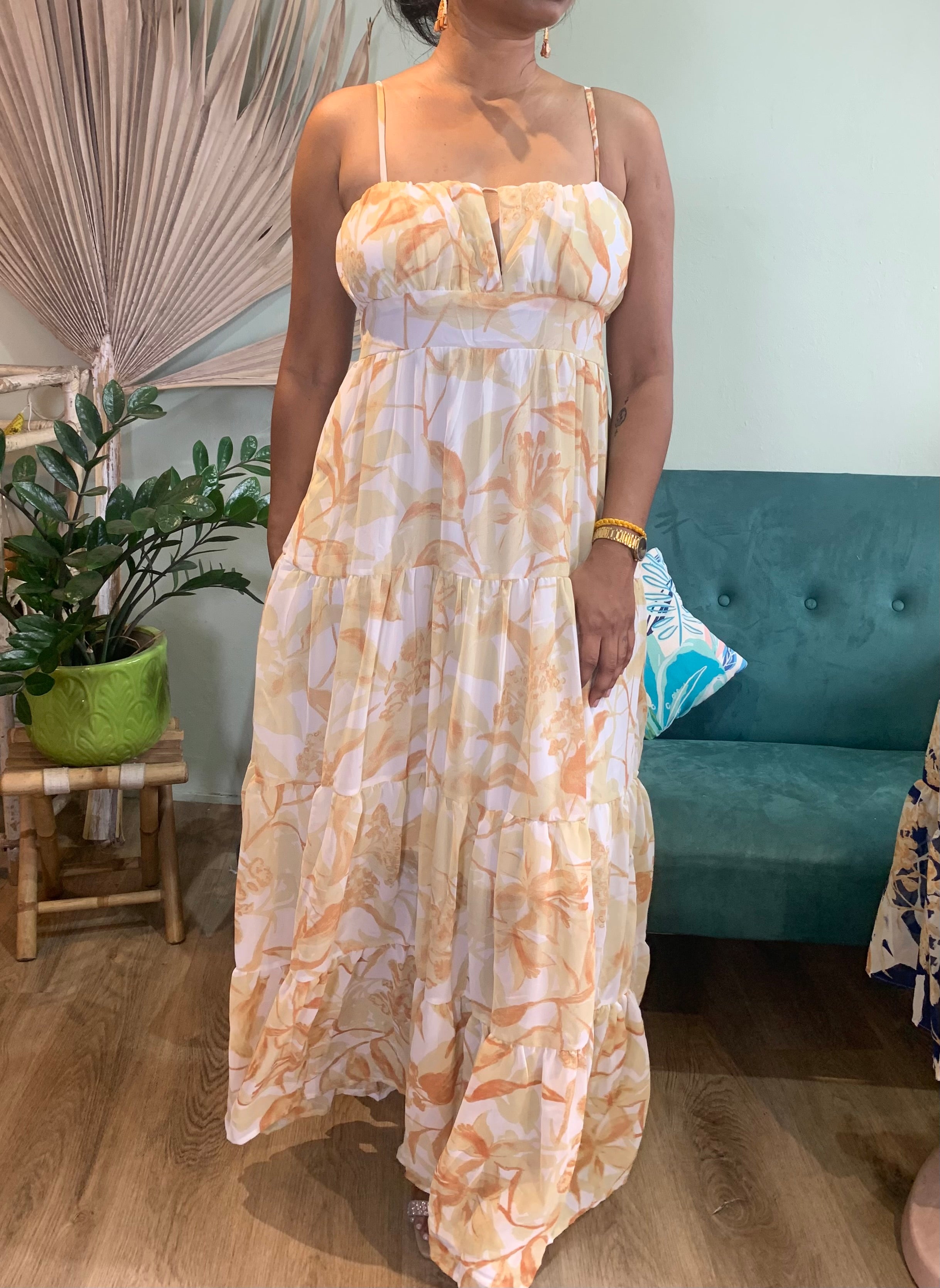 Chiffon Dress with V cut