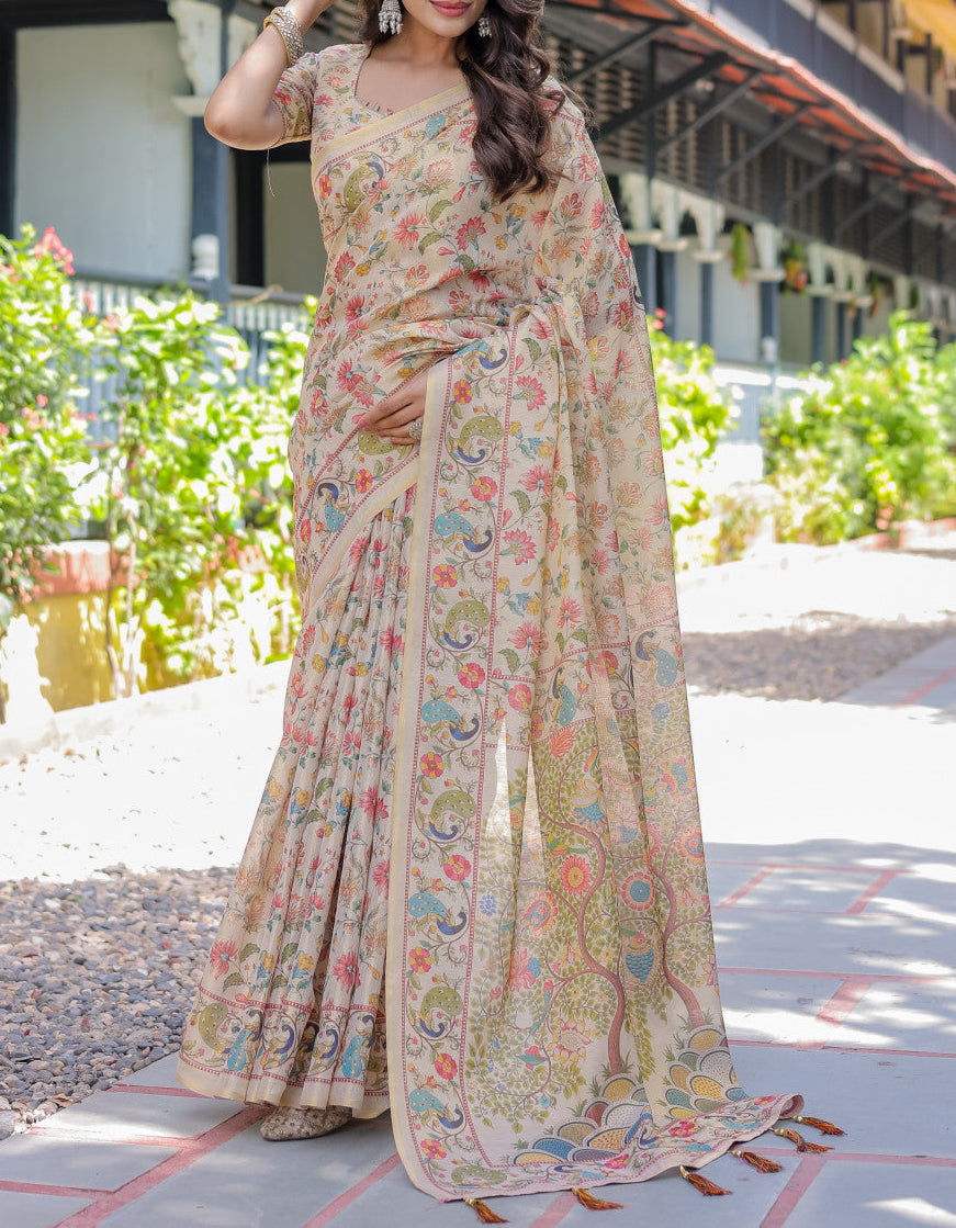 Kalamkari Tissue saree