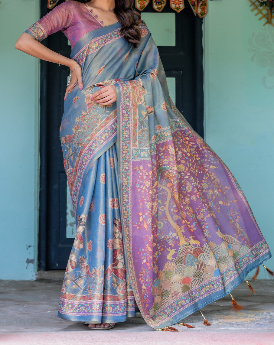 Kalamkari Tissue saree